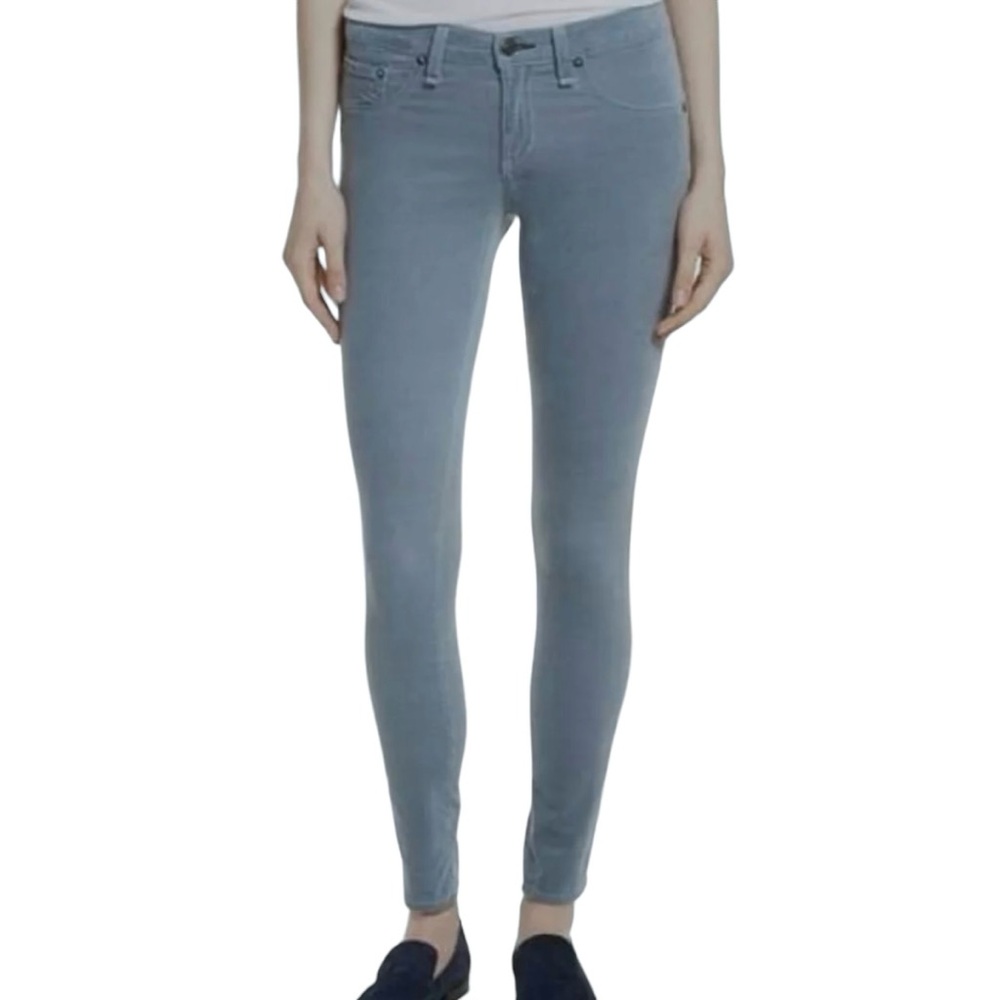 Rag & Bone blue velvet skinny jeans